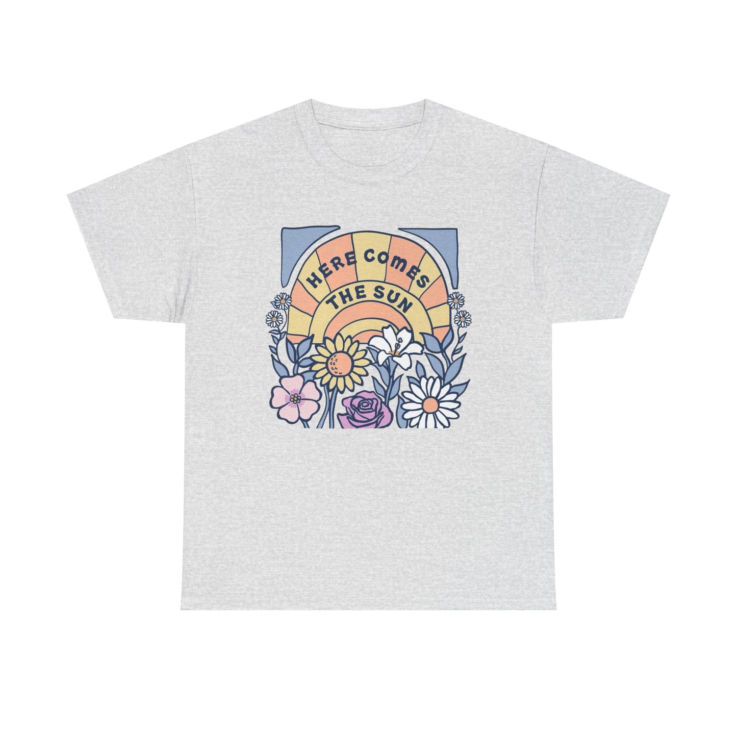 Here Comes The Sun Graphic T Shirt NEW Adult Unisex Heavy Cotton Tee