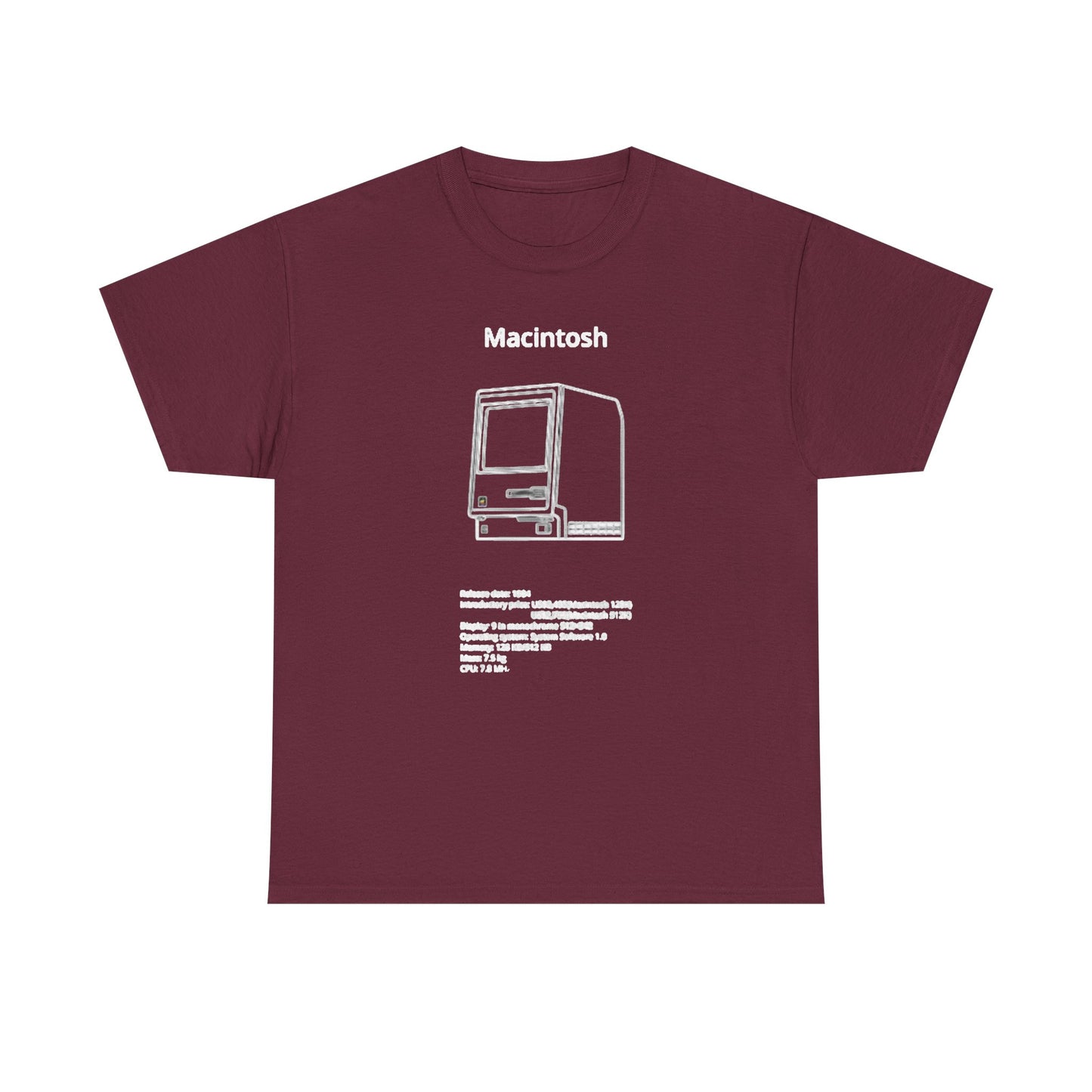 Macintosh Computer Graphic T Shirt Retro Tech Unisex Heavy Cotton Tee