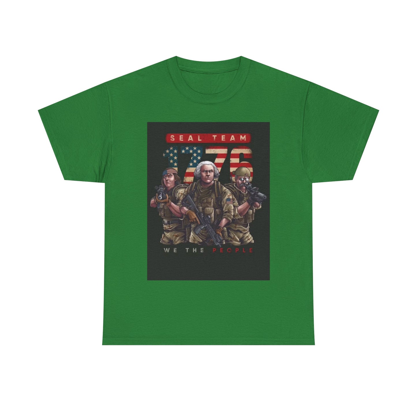 Navy Seals Team Tshirt 1776 America July 4th Flag Unisex Heavy Cotton Tee