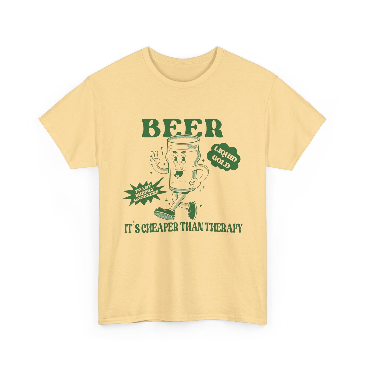 Beer Cheaper Than Therapy Funny Graphic T Shirt ADULT NEW