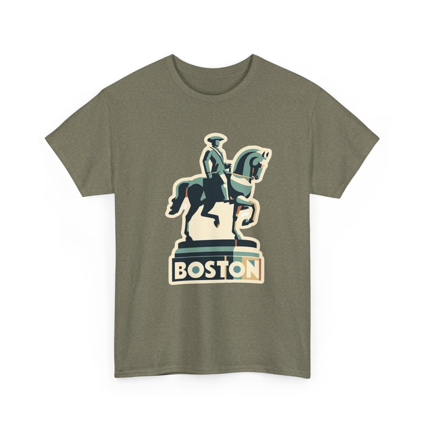 Boston Paul Revere Statue Graphic T Shirt Unisex NEW Heavy Cotton Tee