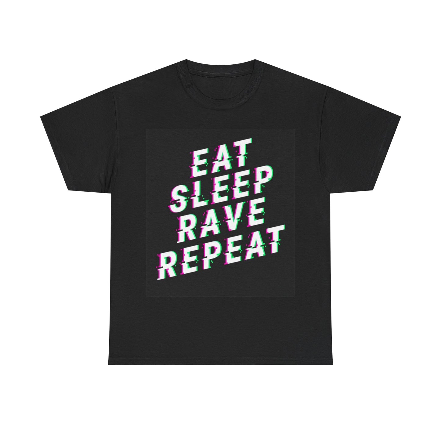 Eat Sleep Rave Repeat Tshirt EDM Techno house Music Unisex Heavy Cotton Tee
