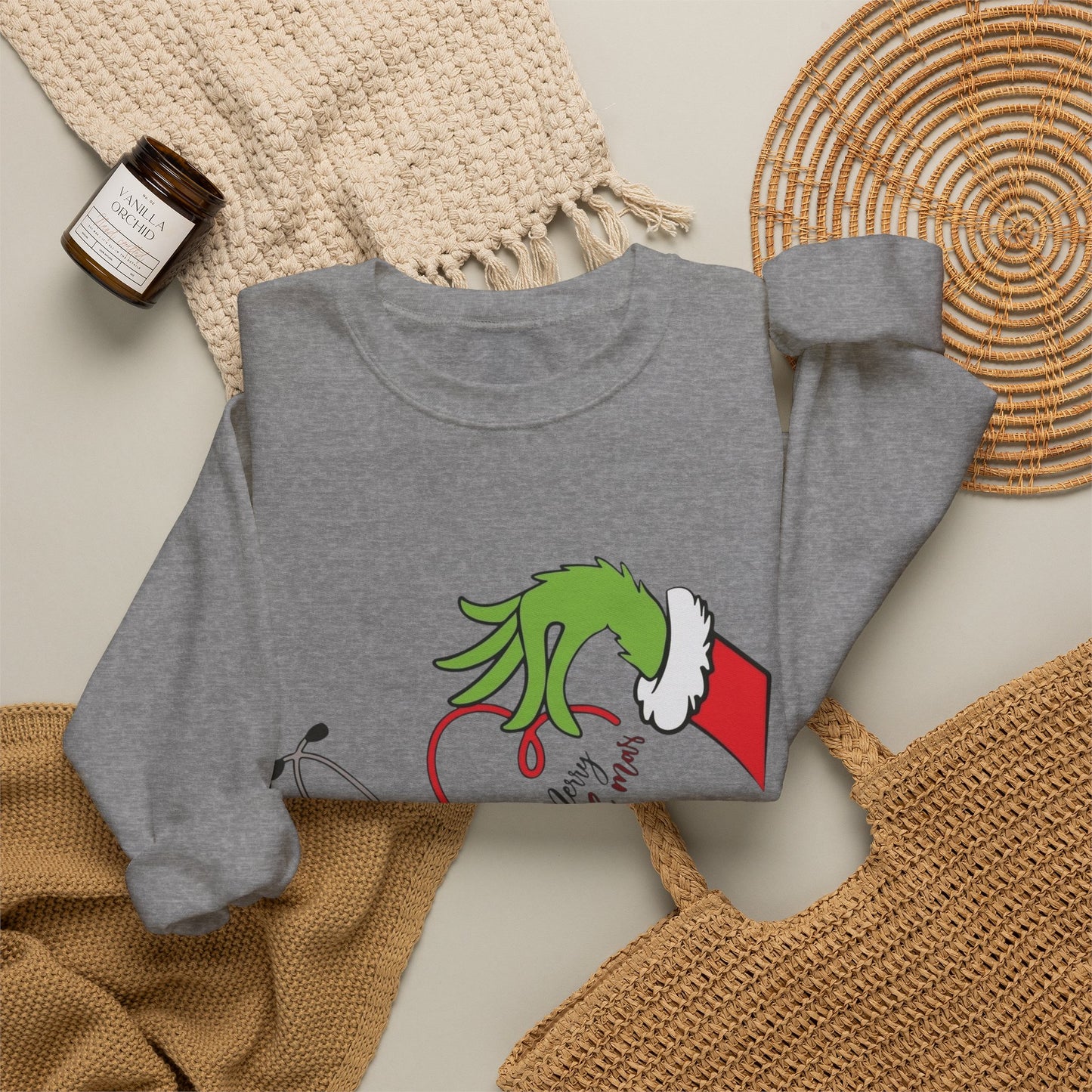 The Grinch Graphic Nurse Doctor Sweater NEW Heavy Blend™ Crewneck Sweatshirt
