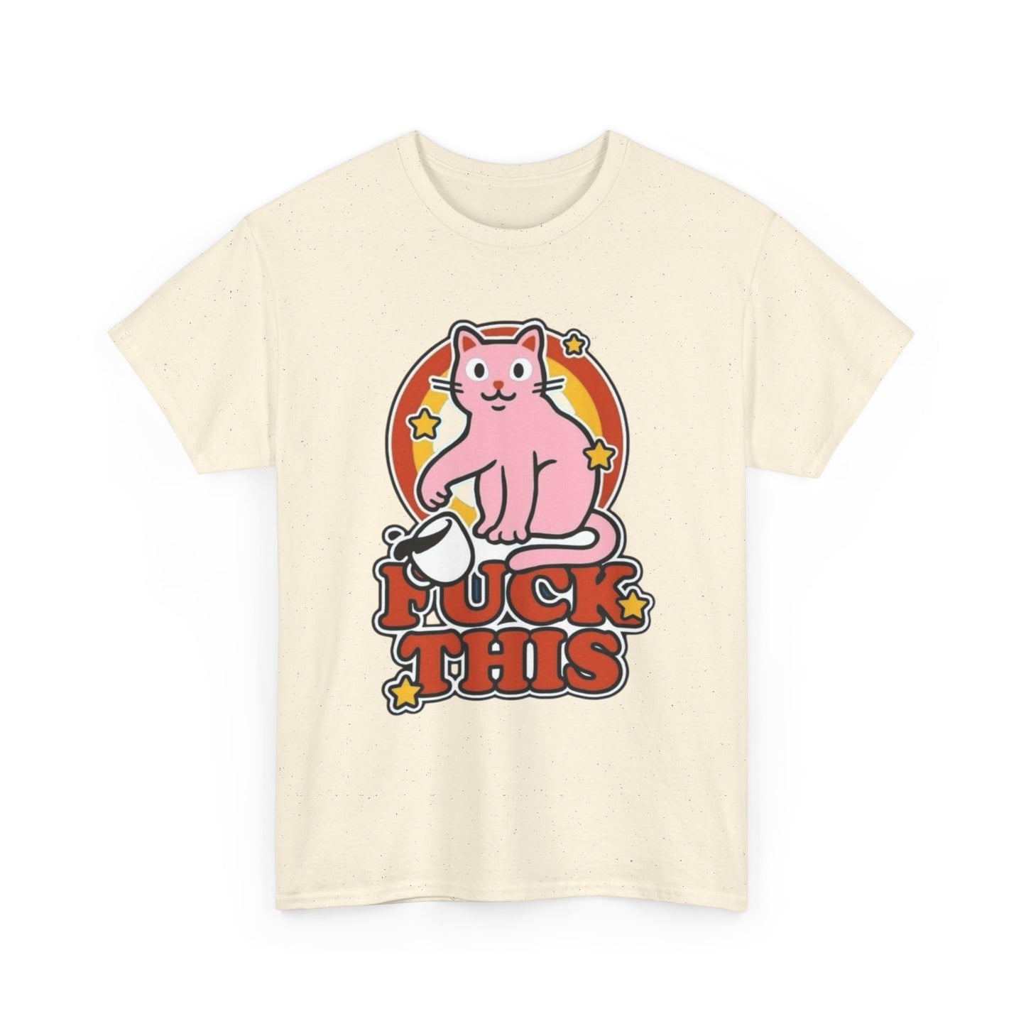 Funny Cat Graphic T-Shirt Men's Women's Heavy Cotton Tee NEW GIFT