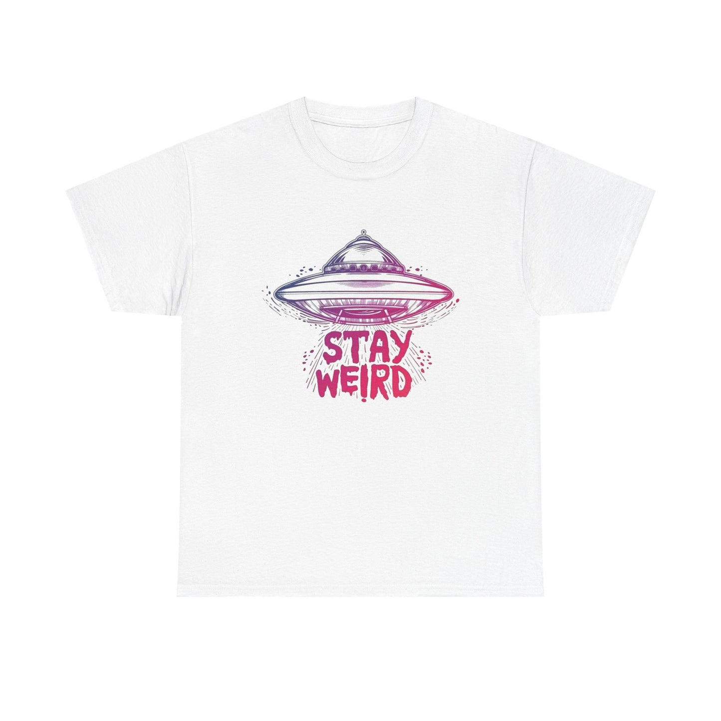 Stay Weird Aliens T Shirt Graphic Unisex Heavy Cotton Tee NEW GIFT
