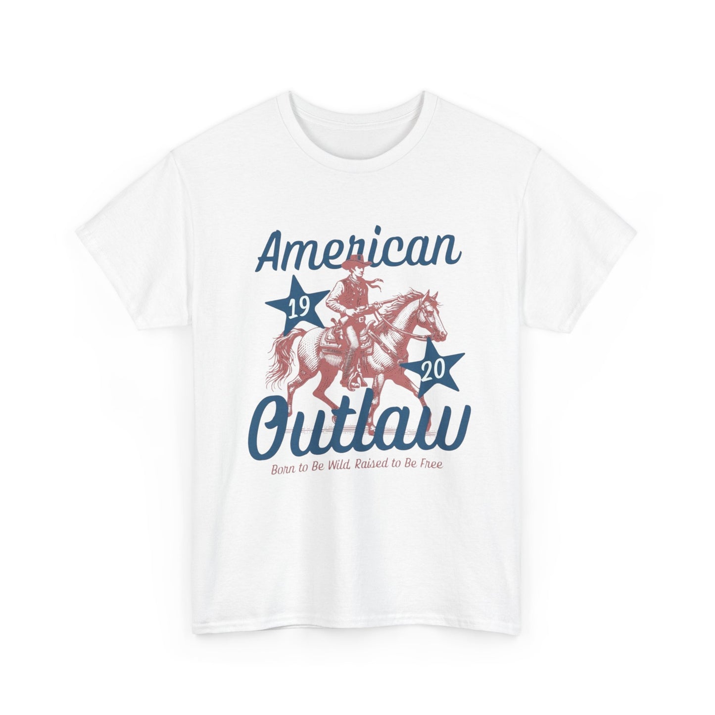 American Outlaw Horse Graphic T Shirt Unisex Heavy Cotton Tee
