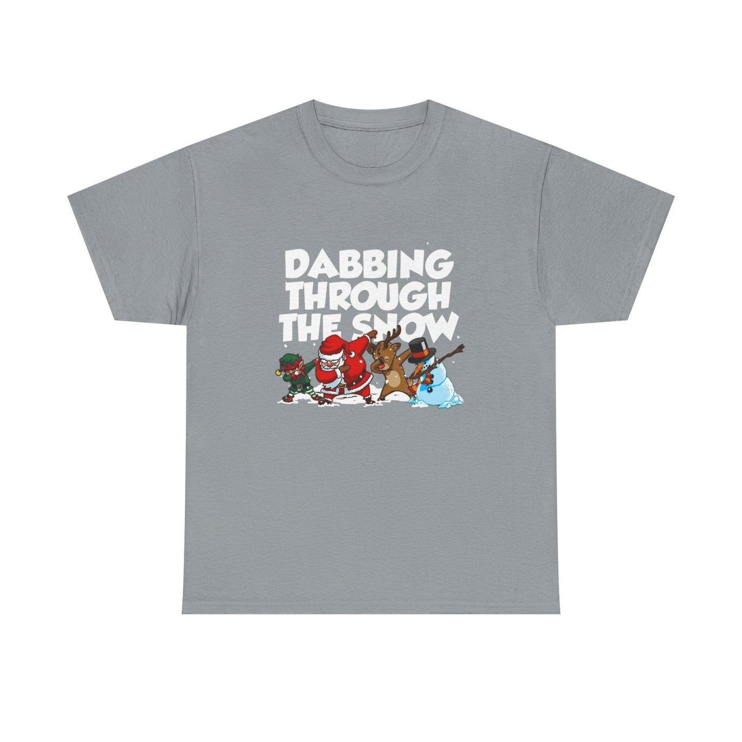 Dabbing Through The Snow Christmas Graphic T Shirt NEW Unisex Heavy Cotton Tee