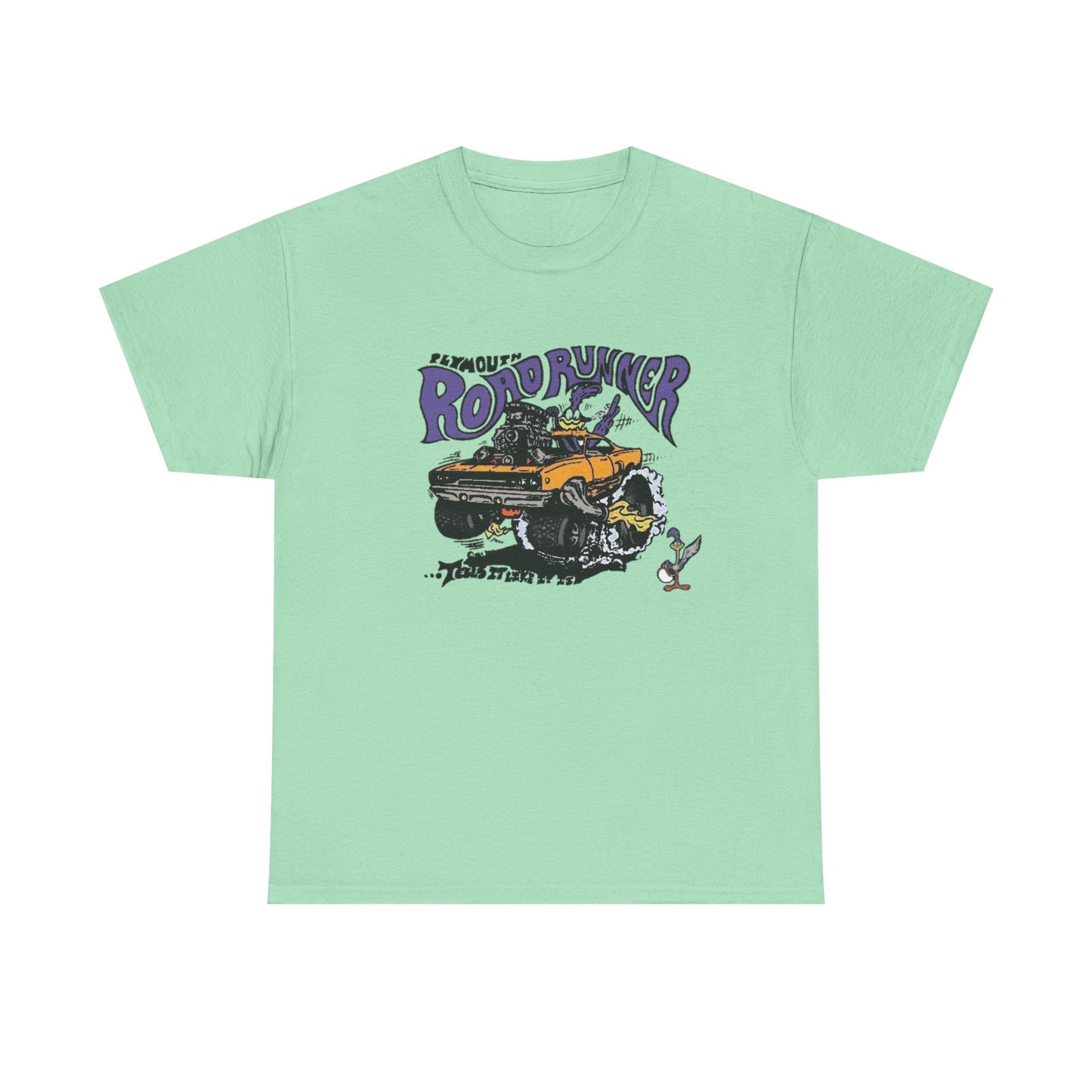 Vintage Roadrunner HEMI Muscle Graphic T Shirt NEW Unisex Heavy Cotton Tee
