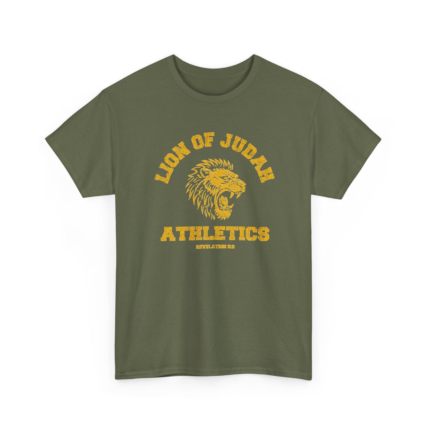 Lion Of Judah Religion Jesus Retro Graphic T Shirt Men's Heavy Cotton Tee - Quality - Modern True to Size