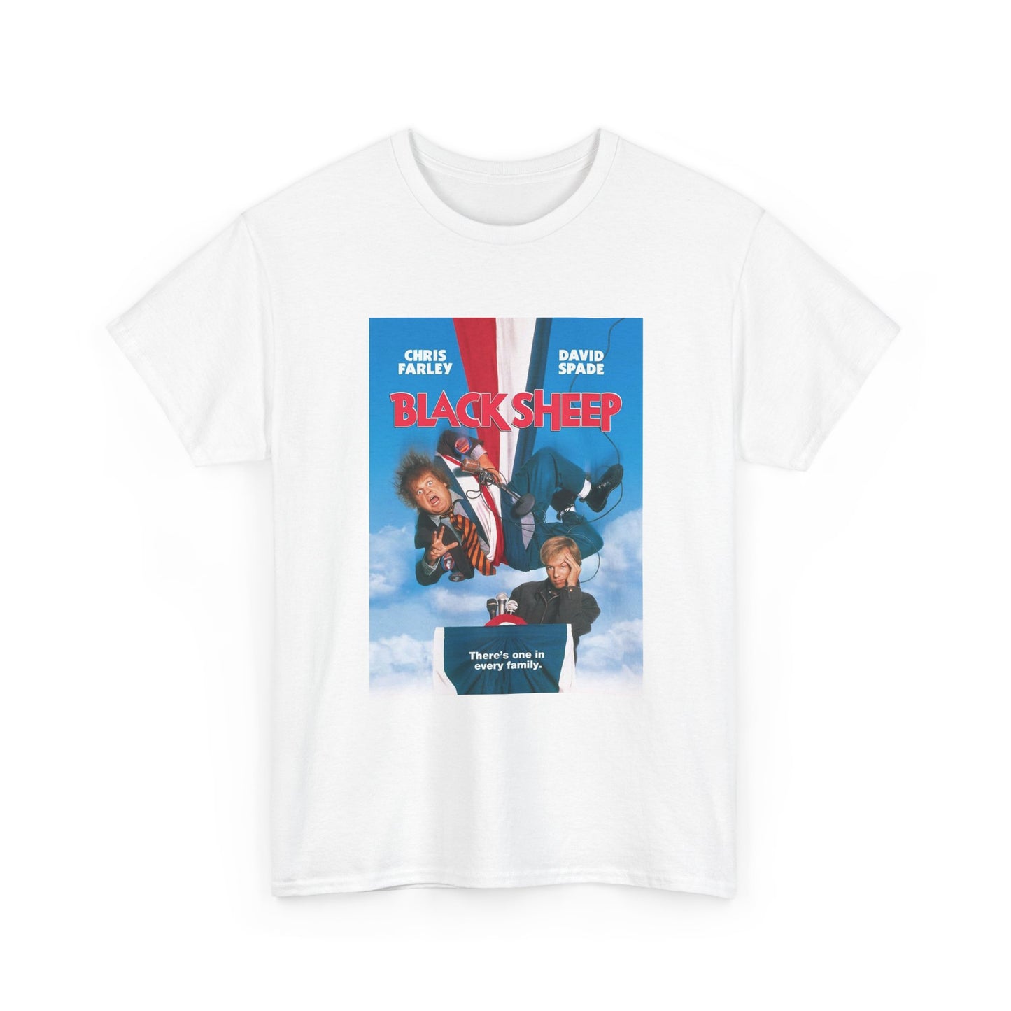 Black Sheep Tshirt Retro Movie Poster Chris Farley Unisex Heavy Cotton Tee