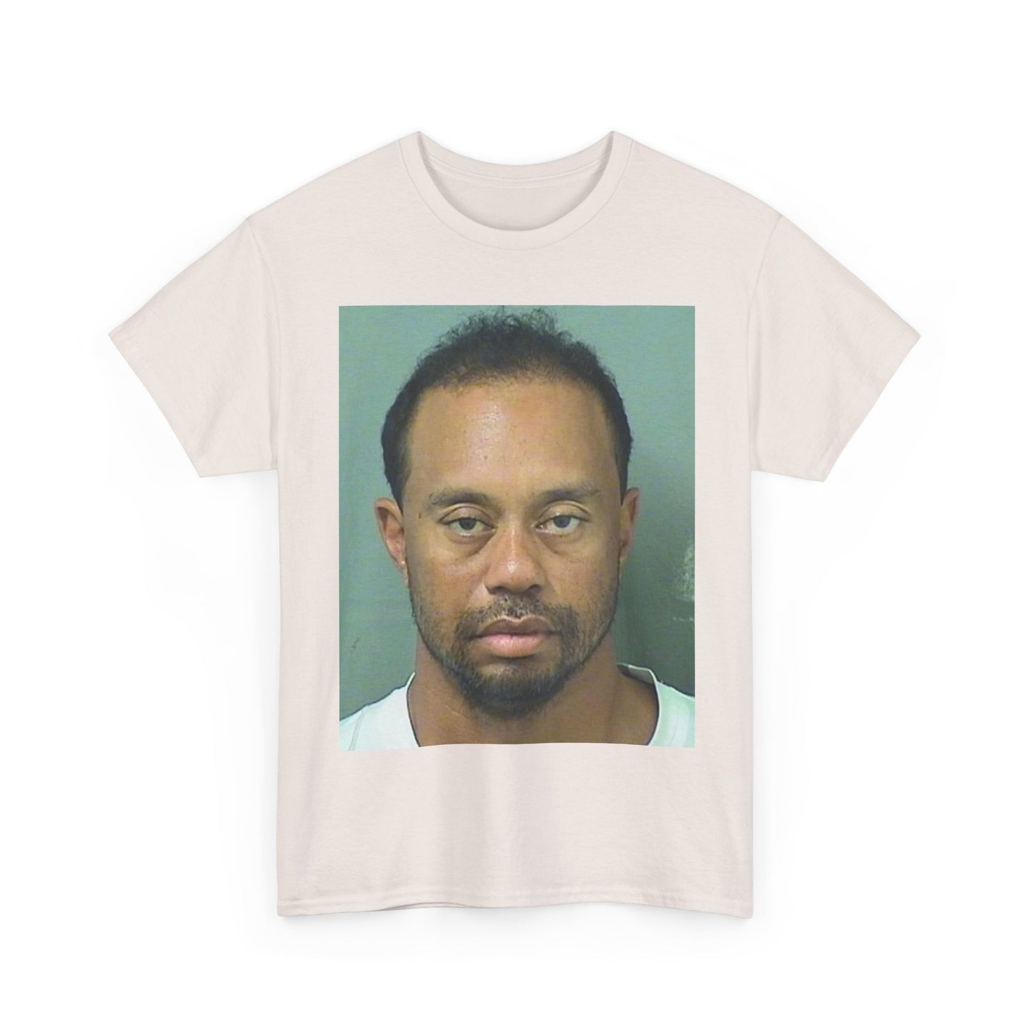 Tiger Woods Tshirt Funny Mugshot Golf Masters Golfing Unisex Heavy Cotton Tee