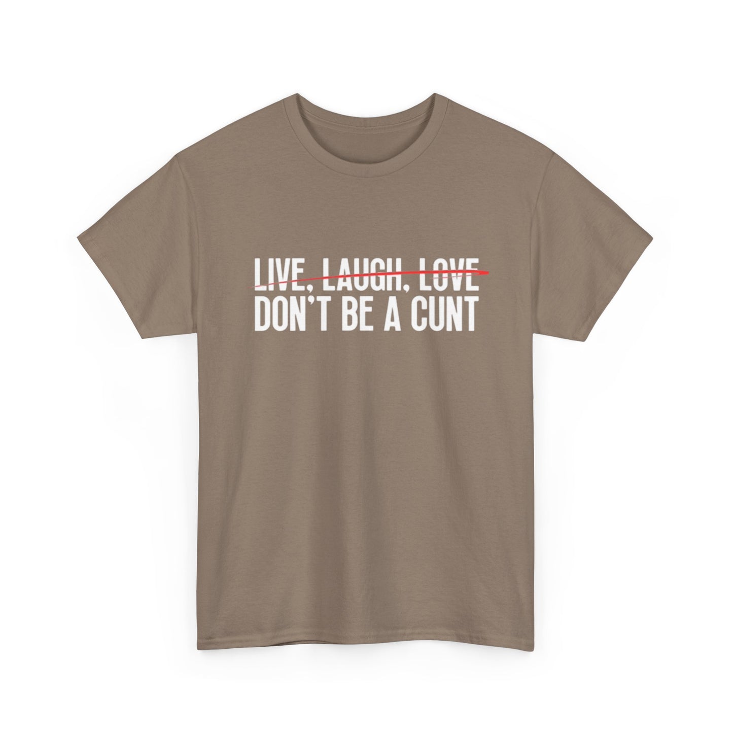 Live Laugh Love Funny Graphic T Shirt Comedy Gift Unisex Heavy Cotton Tee