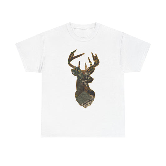 Camo Deer Buck Graphic T Shirt Unisex Heavy Cotton Tee NEW