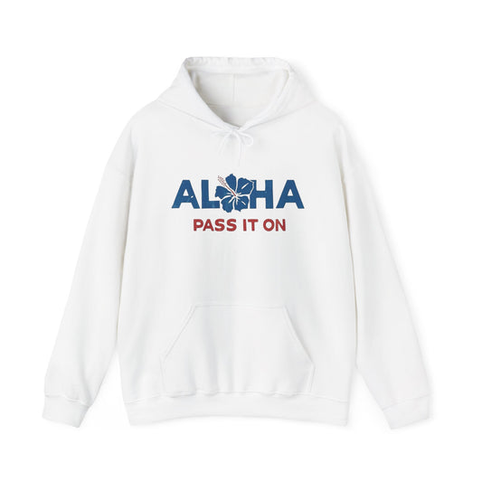 Aloha Pass It On Hawaii Graphic Hoodie Unisex Heavy Blend™ Hooded Sweatshirt