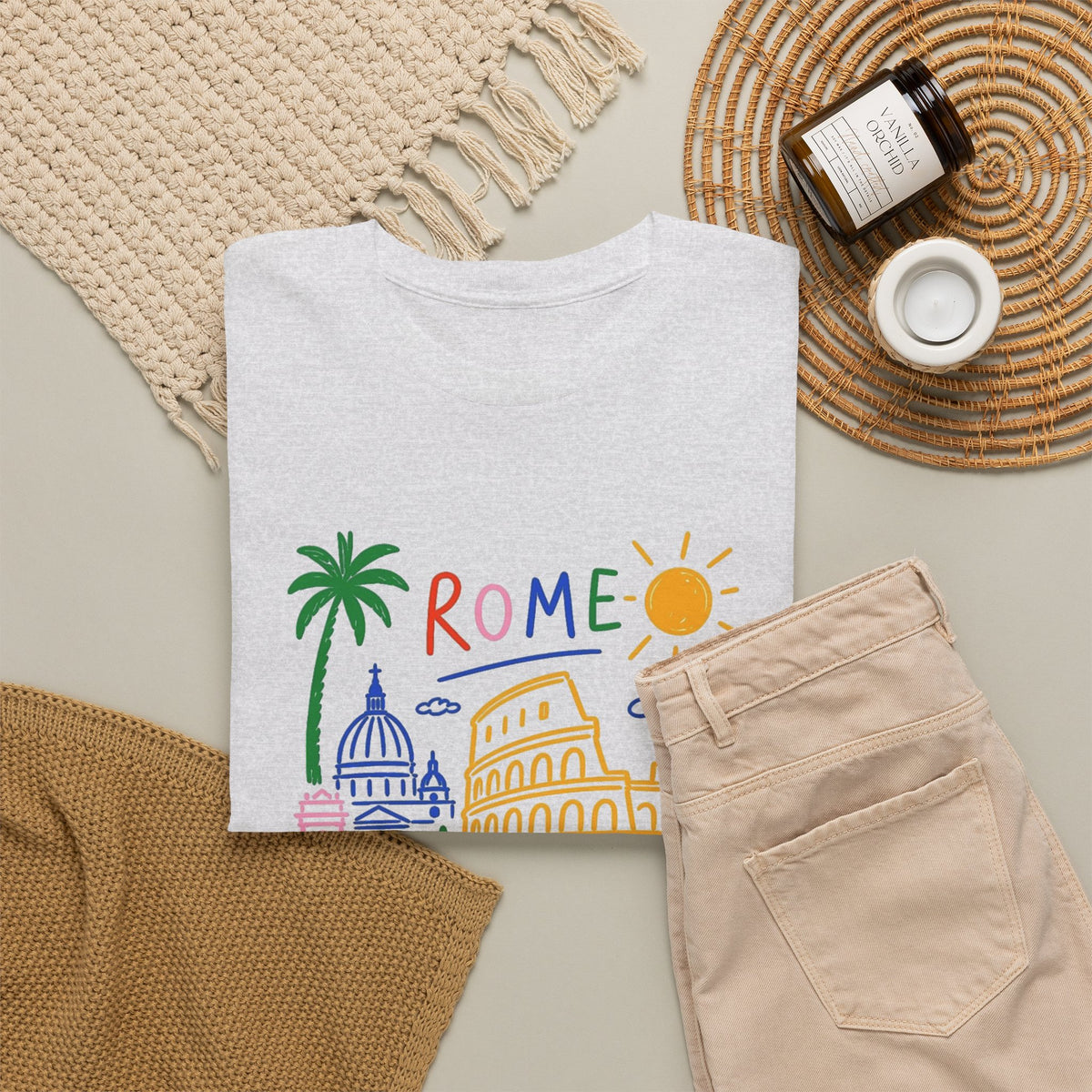 Rome Italy Travel Illustration T-Shirt Men's Graphic Tee