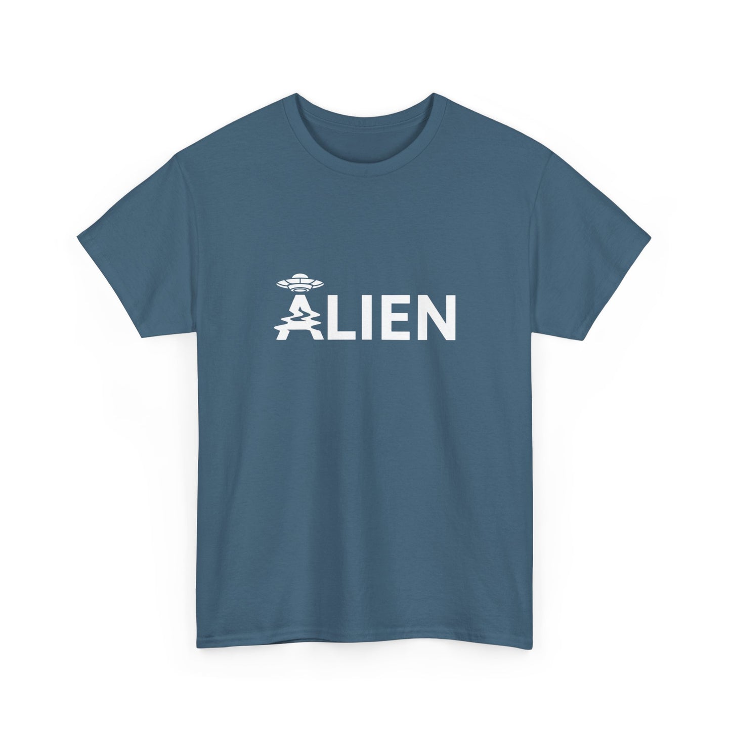 Alien Space Craft Landing Funny Graphic T Shirt Unisex Heavy Cotton Tee