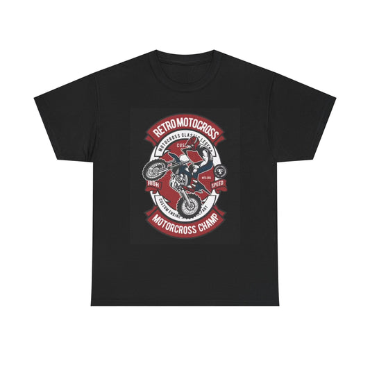 Retro Motocross Graphic T Shirt Dirtbikes Champion Racing Unisex Heavy Cotton