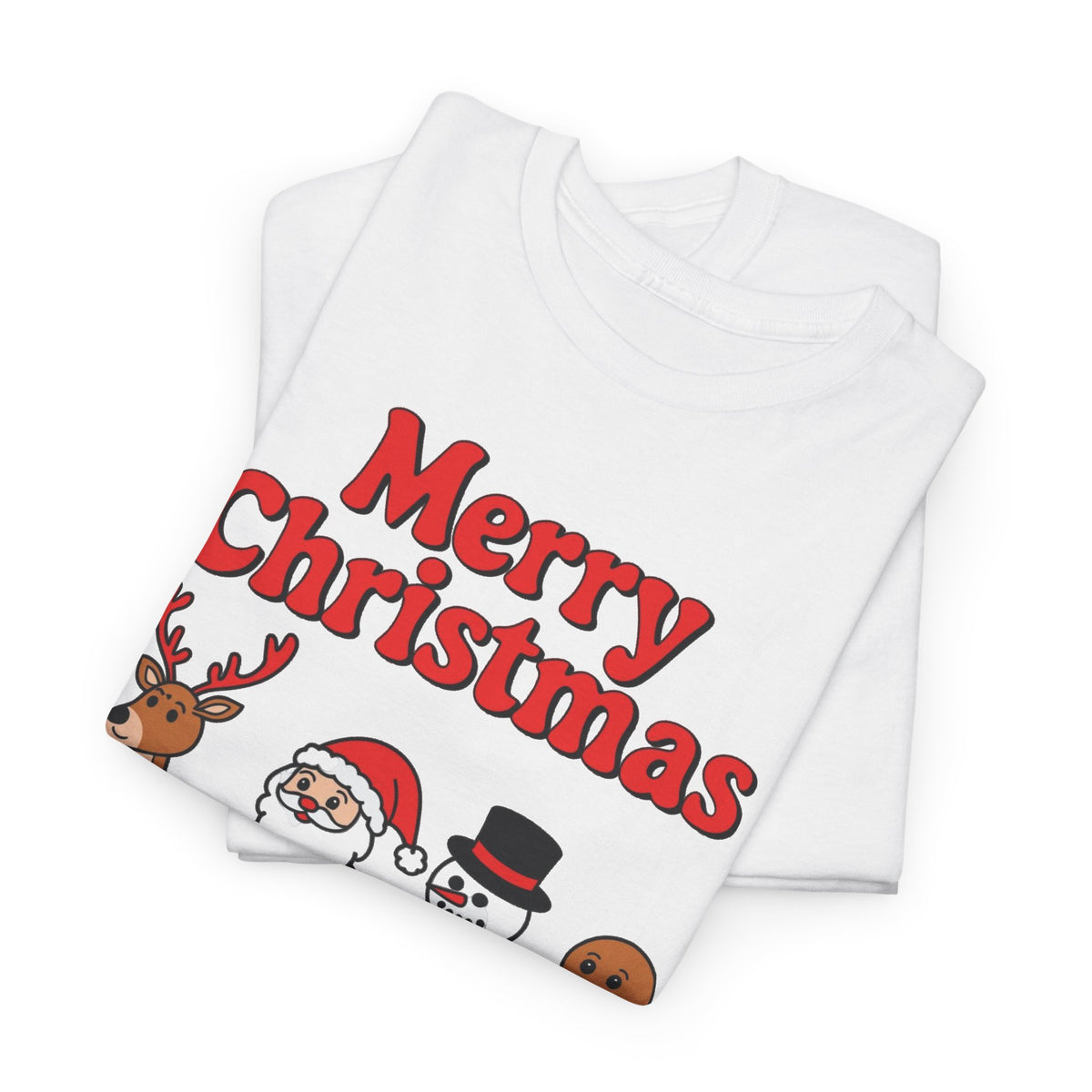 Merry Christmas Santa Reindeer Snowman Gingerbread T-Shirt Men's Graphic Tee
