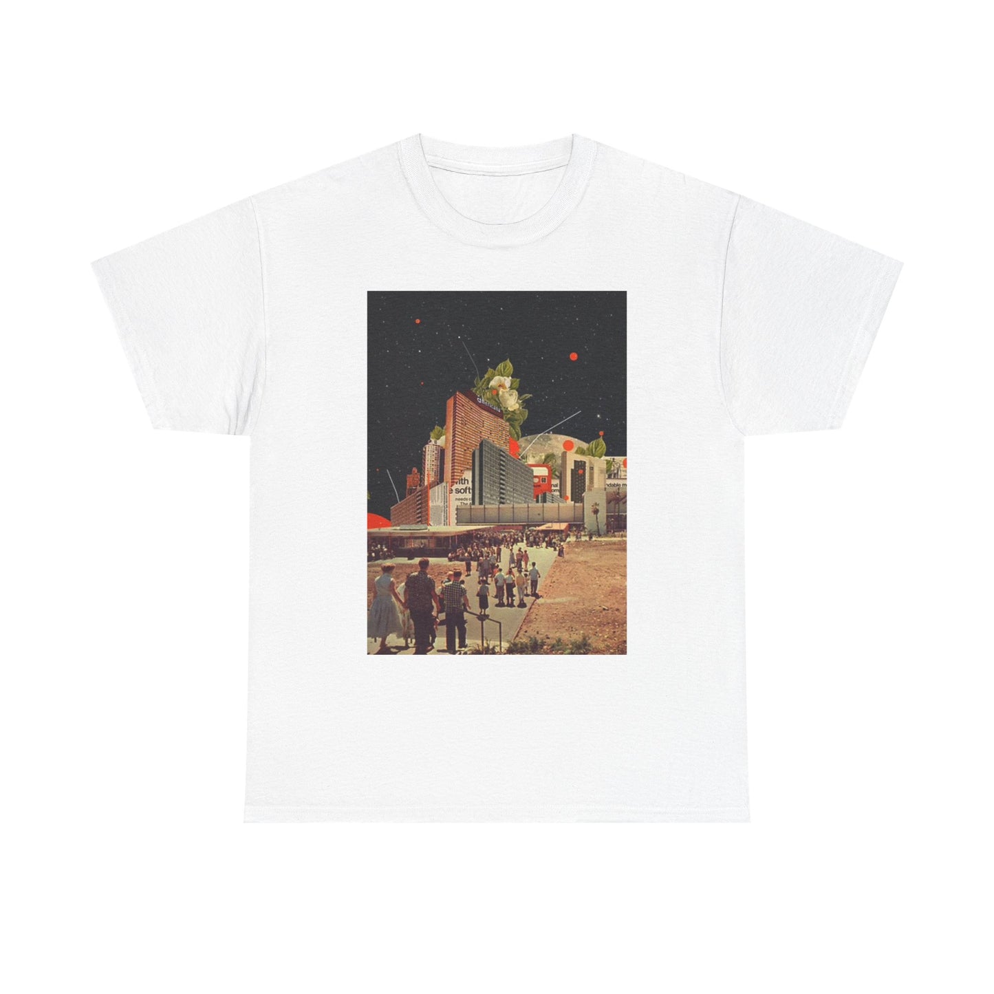 Outer Space Graphic T Shirt Vintage Futuristic Unisex Heavy Cotton Tee