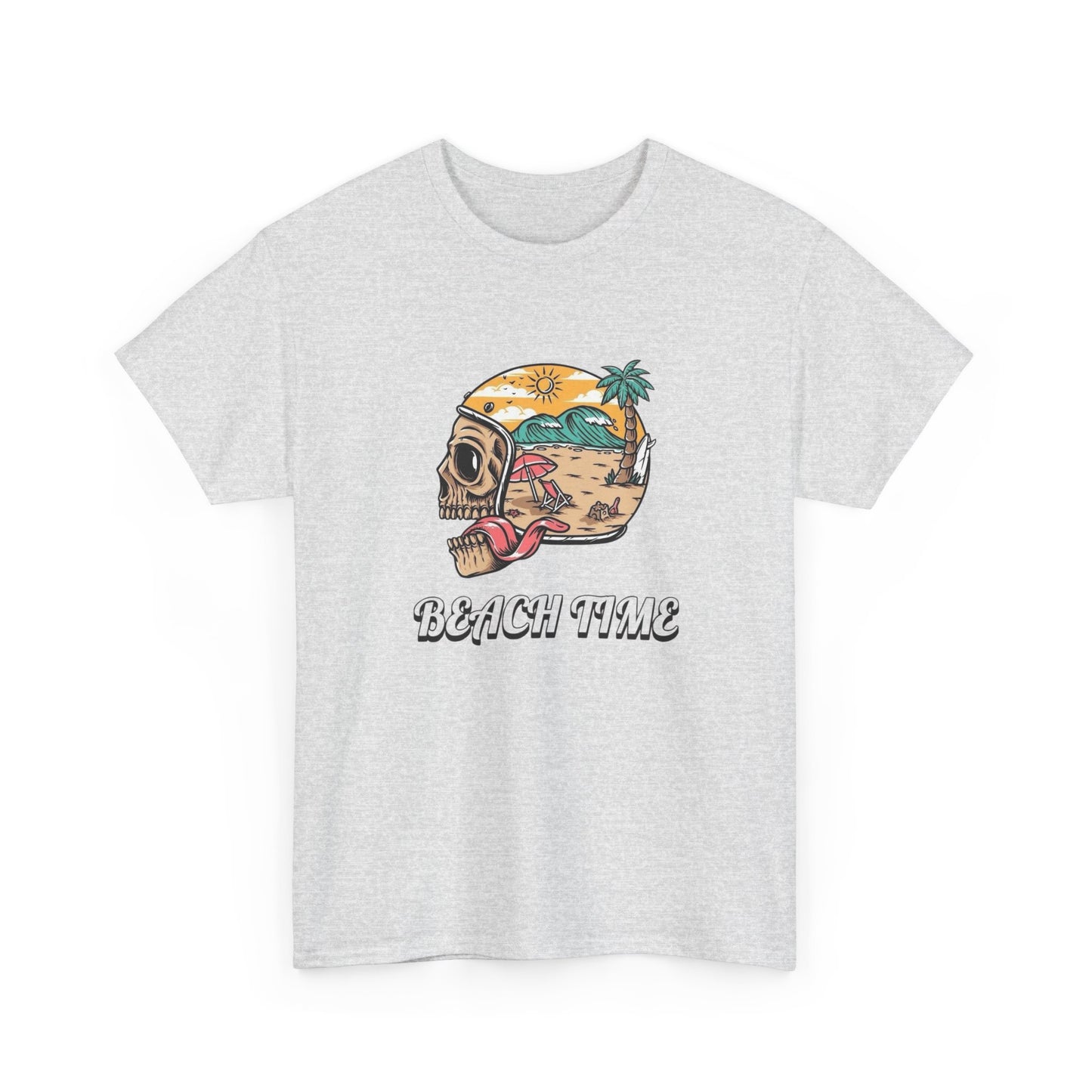 Beach Time Motorcycles T Shirt Graphic Unisex Heavy Cotton Tee NEW GIFT