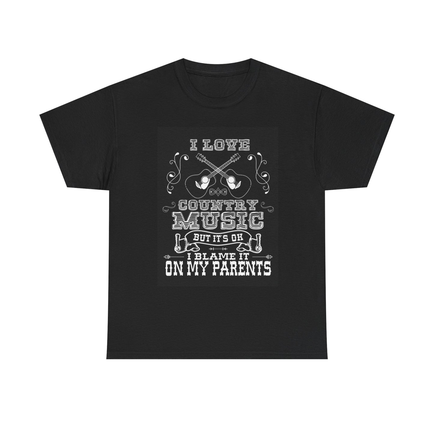 I Love Country Music Tshirt Retro Strait Wille Hank Unisex Heavy Cotton Tee