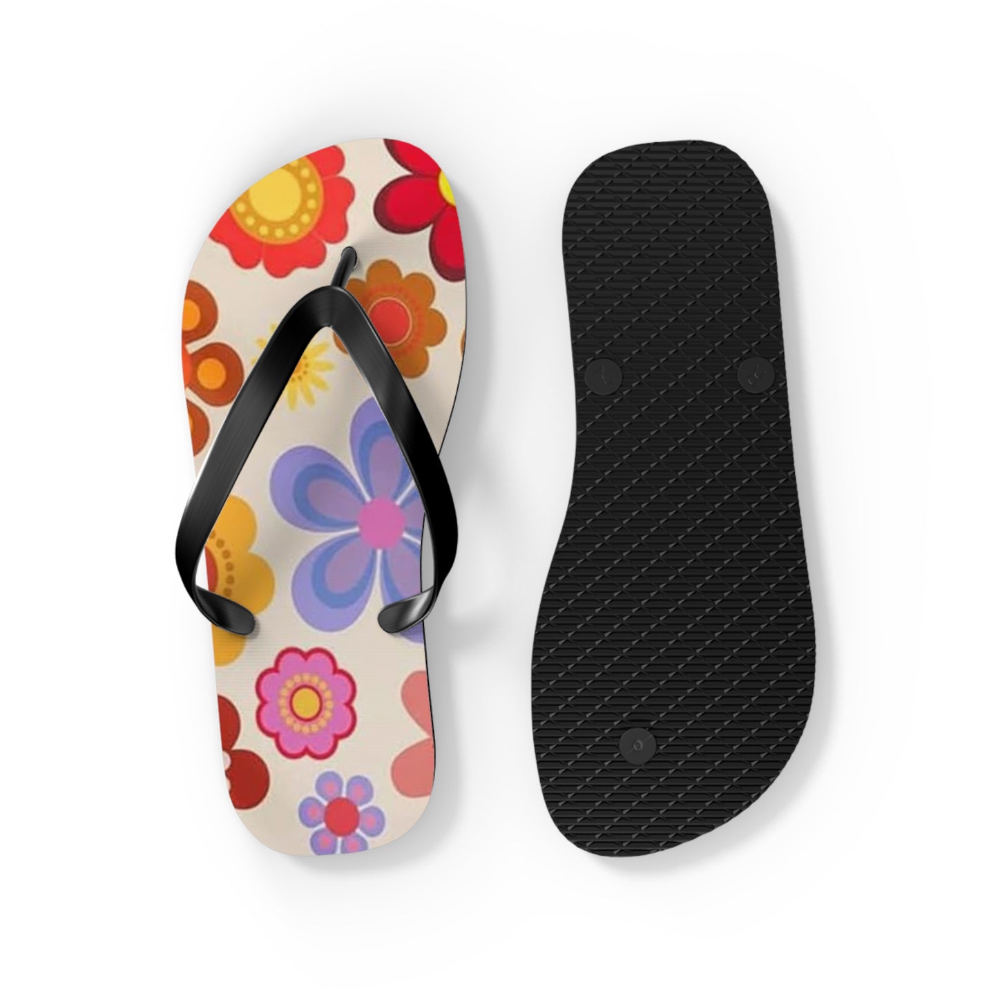 Waves And Sun Sandals Groovy Summer Flip Flops Slides BRAND NEW