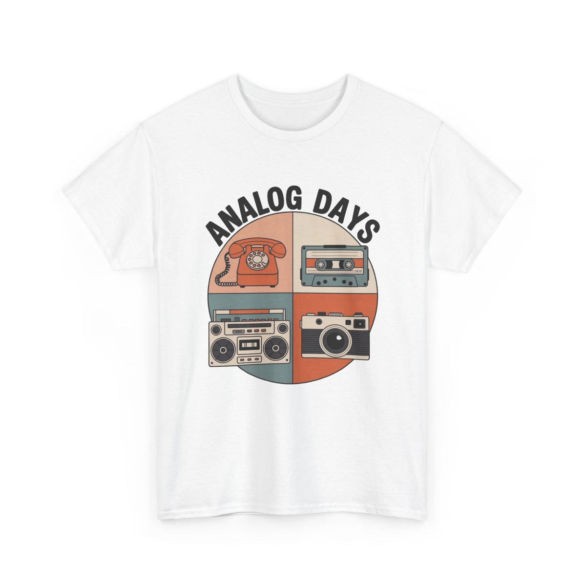 Analog Days Vintage Cassette and Camera Graphic T-Shirt Men's Graphic Tee