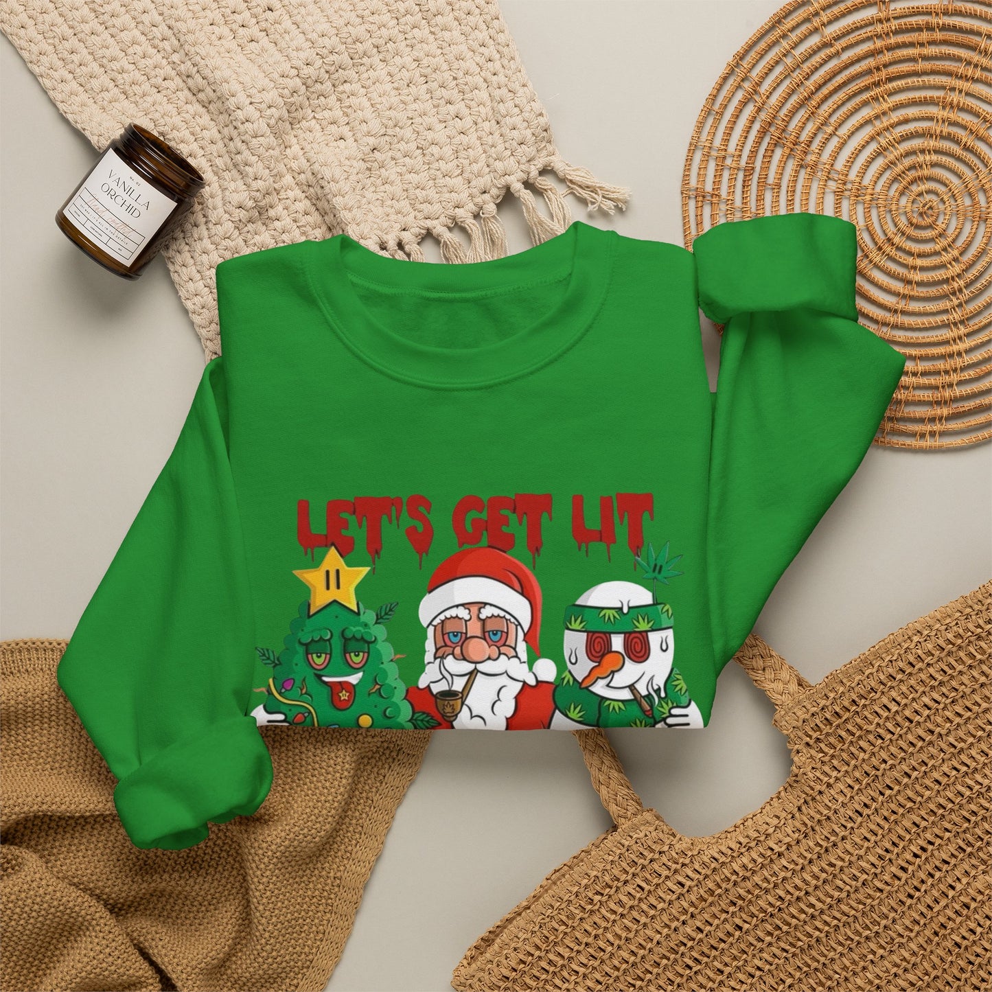 Lets Get Lit Santa Christmas Sweater NEW Unisex Heavy Blend™ Crewneck Sweatshirt