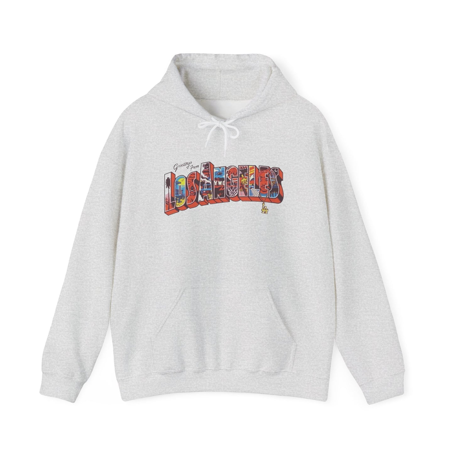 Greetings From Los Angeles Graphic Hoodie Unisex Heavy Blend™ Hooded Sweatshirt
