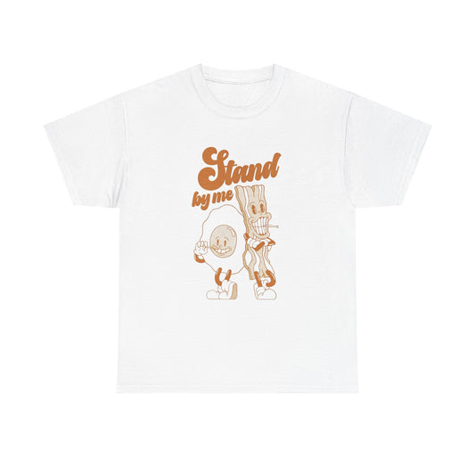 Stand By Me Funny Bacon And Eggs Chef Graphic T Shirt Unisex Heavy Cotton Tee