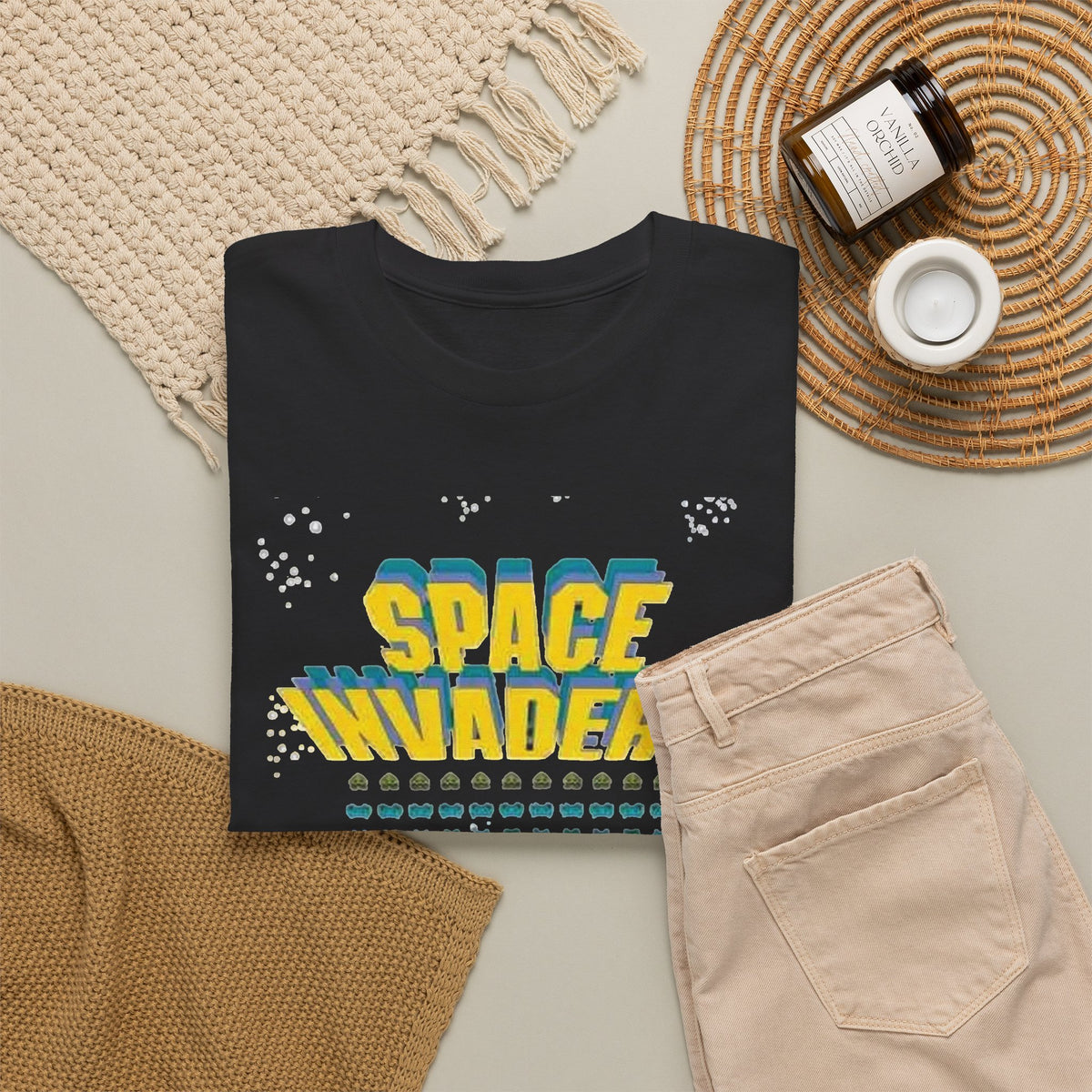Space Invaders Arcade Graphic T-Shirt Men's Tee