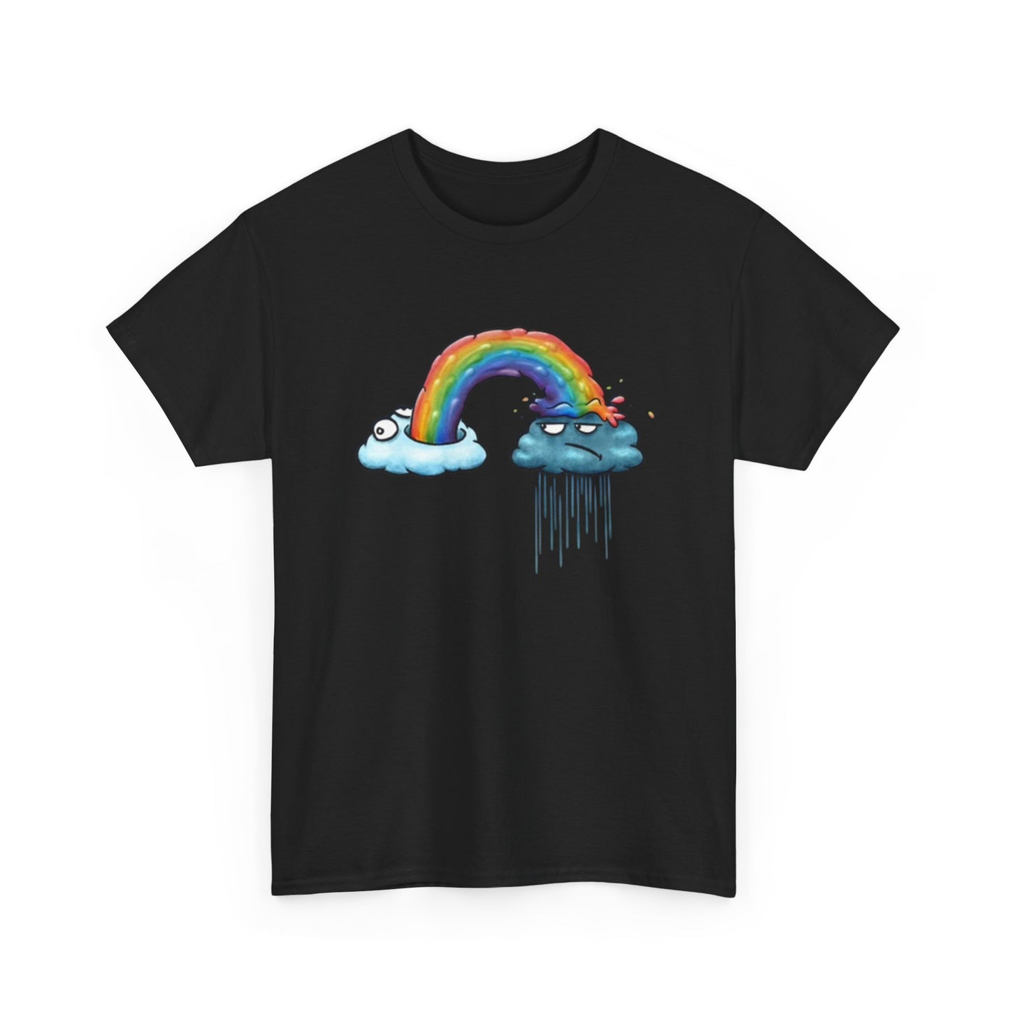 Rainbow T Shirt Funny Graphic Cartoon Character Unisex Heavy Cotton Tee