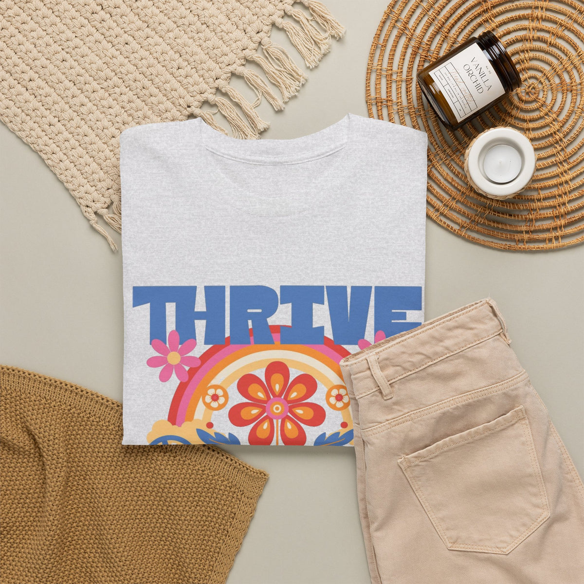 Thrive Wiser Graphic T Shirt Men's Retro Vibes Heavy Cotton Tee