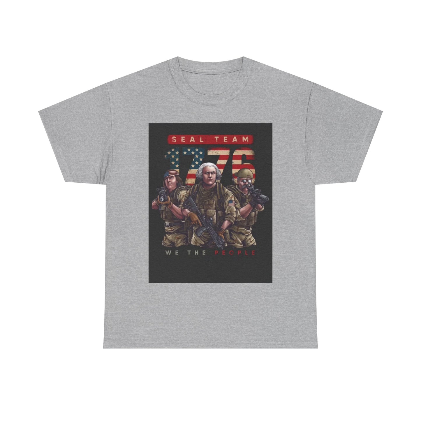 Navy Seals Team Tshirt 1776 America July 4th Flag Unisex Heavy Cotton Tee