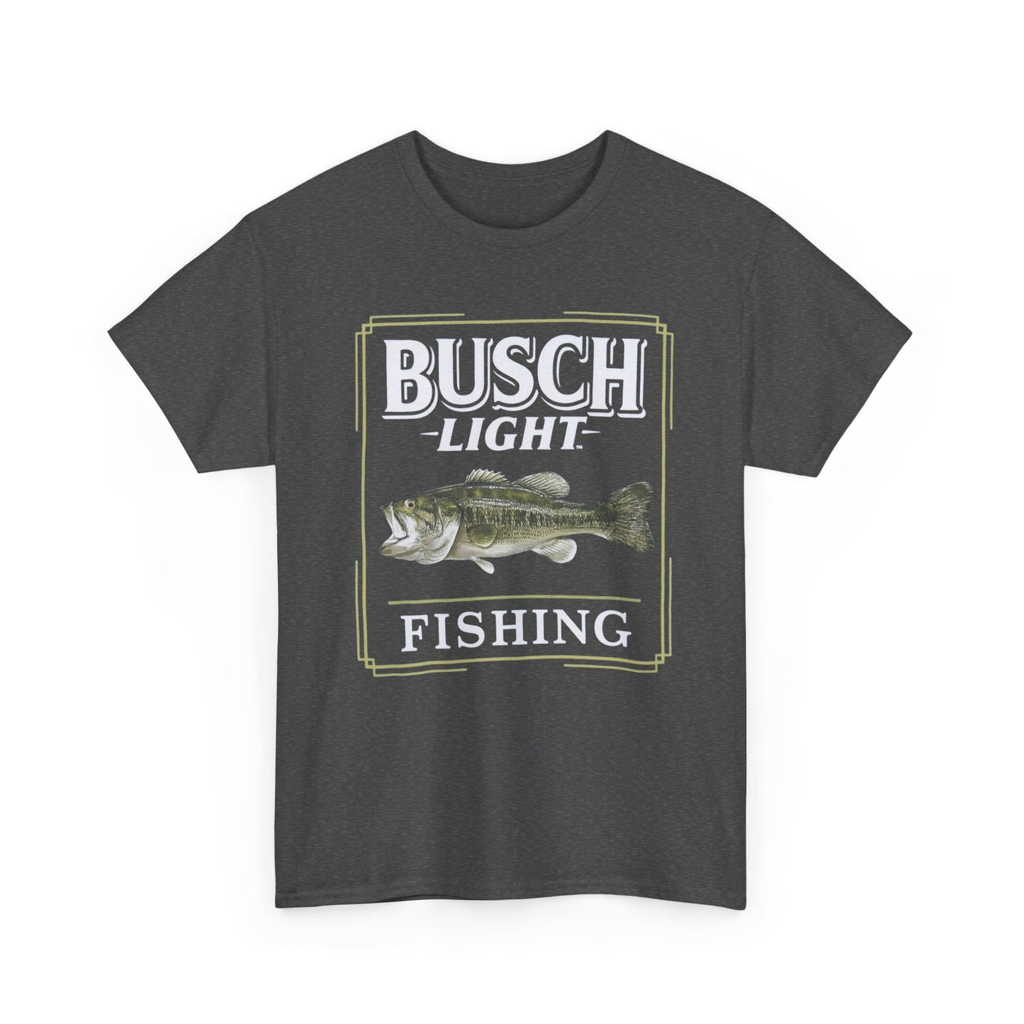 Busch Light Fishing Beer Graphic T Shirt Unisex Heavy Cotton Tee