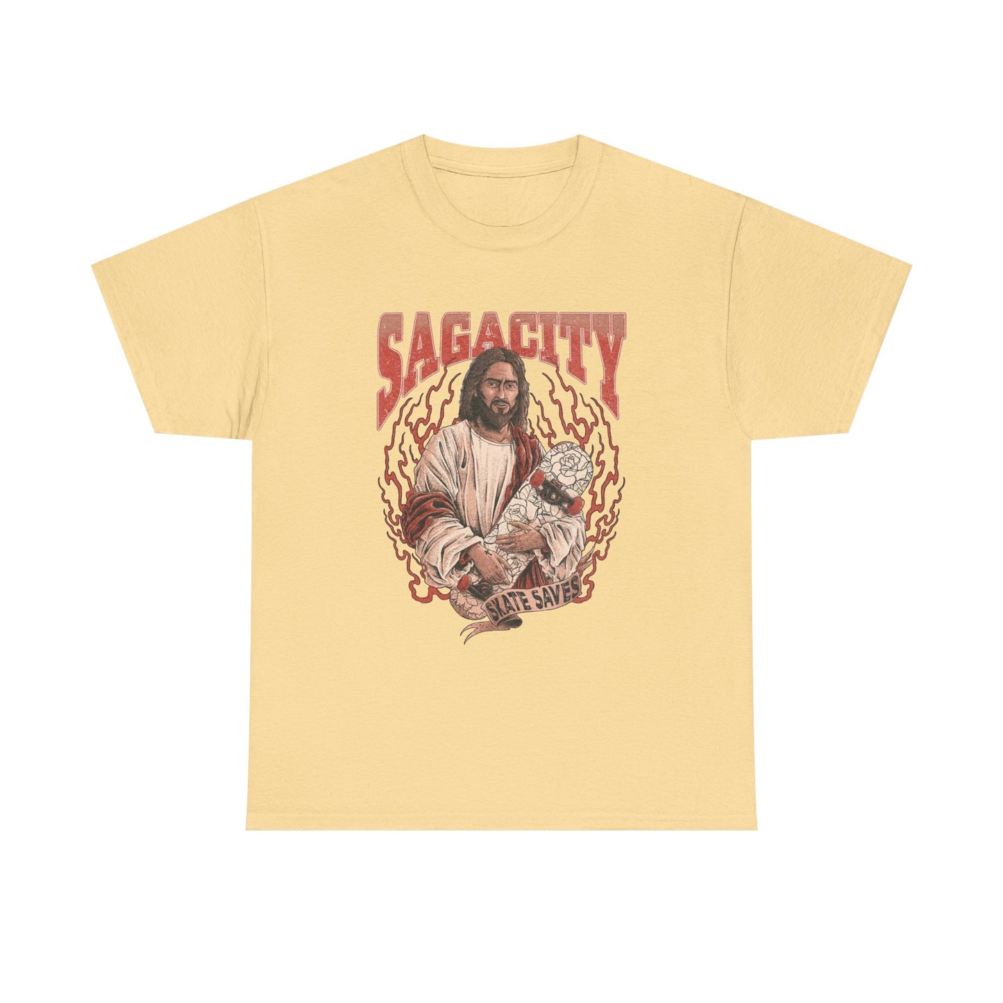 Saga City Skate Saves Graphic T Shirt Unisex Heavy Cotton NEW Tee