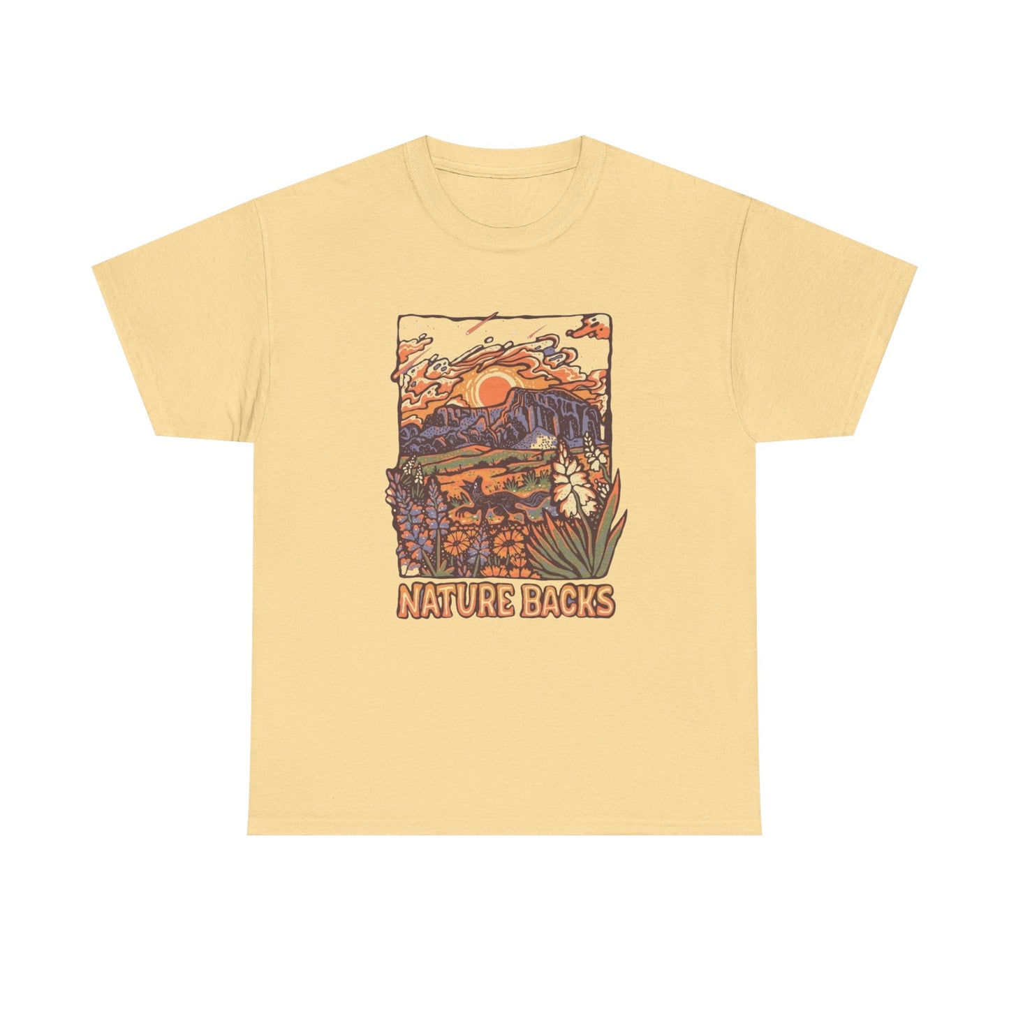 Nature Backs Graphic T Shirt Unisex Heavy Cotton Tee