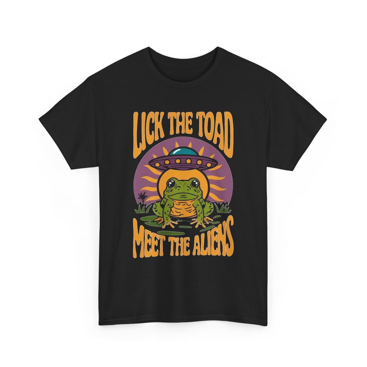 Lick The Toads Meet The Aliens Graphic T Shirt Men's Heavy Cotton Tee