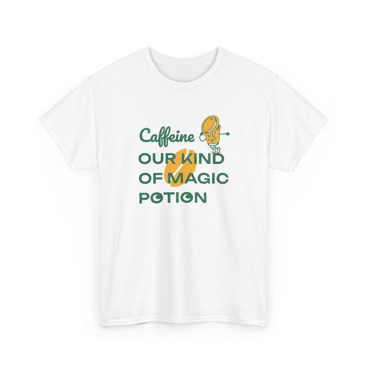 Caffeine Our Magic Potion Coffee Graphic T Shirt Men's Heavy Cotton Tee