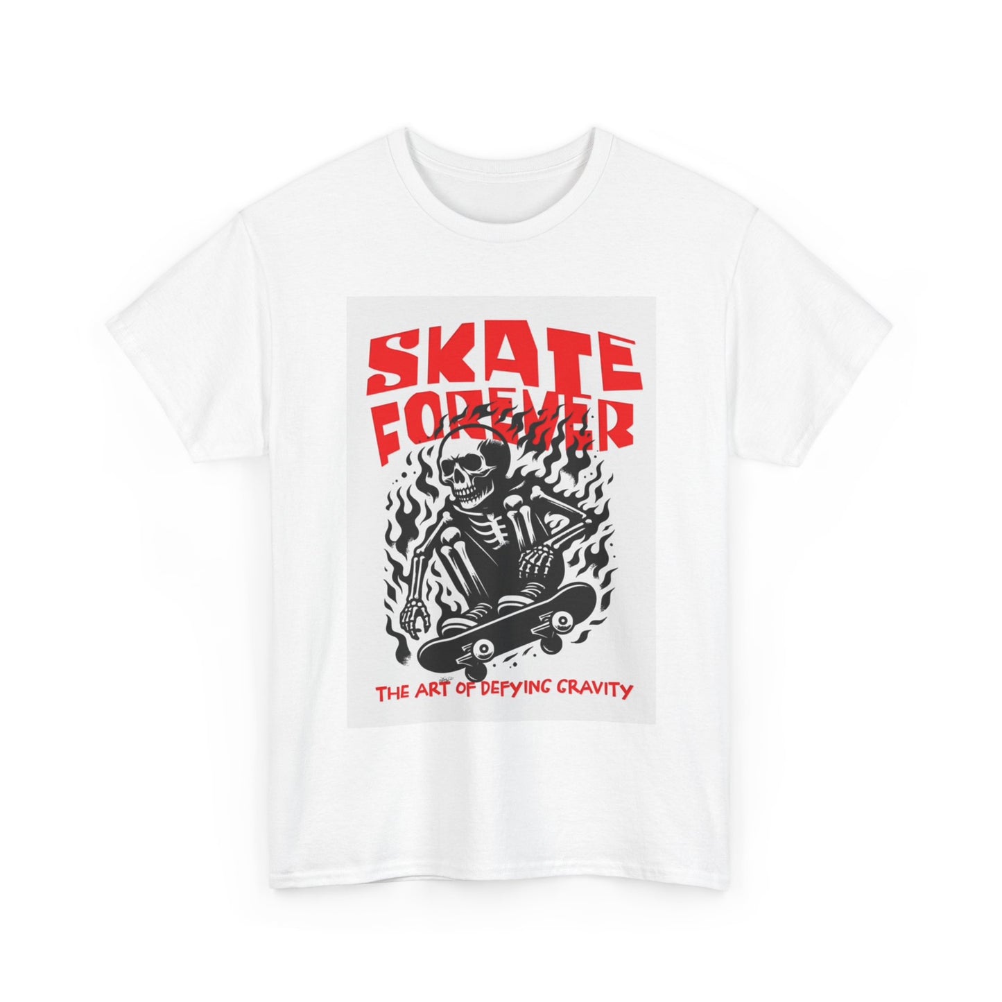 Skate Forever Tshirt Skateboarding Skeleton SB Graphic Unisex Heavy Cotton Tee