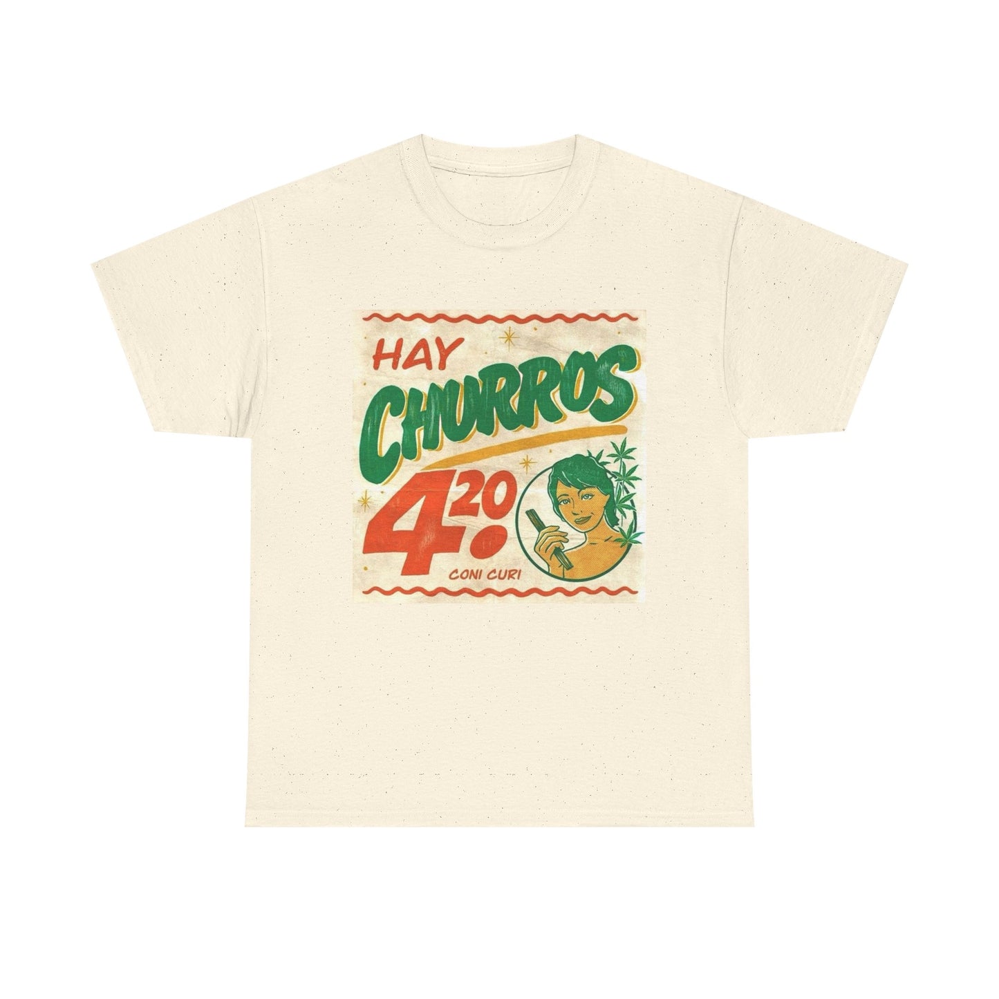 Hay Churros Funny Weed Vintage Graphic T Shirt Unisex Heavy Cotton Tee Gift