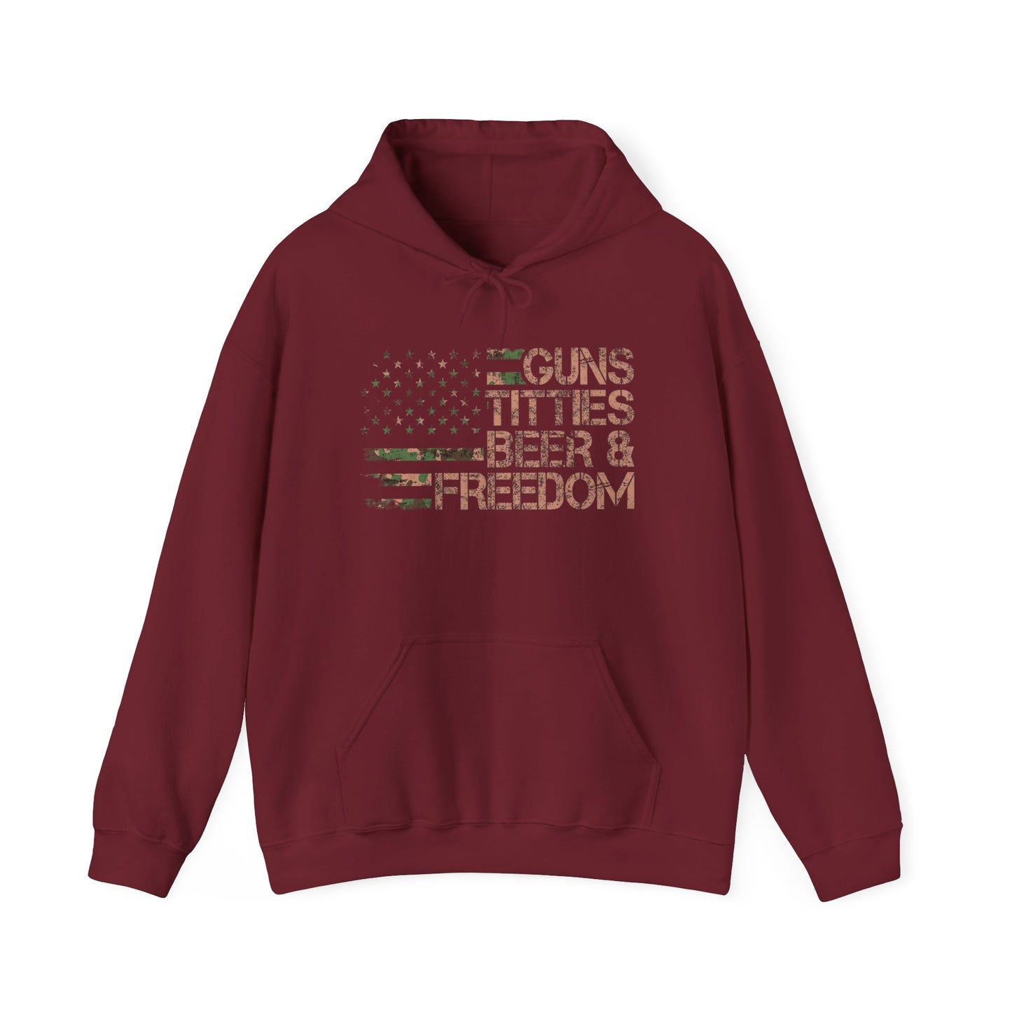 Guns Beer And Freedom Graphic Hoodie Heavy Blend Sweatshirt NEW