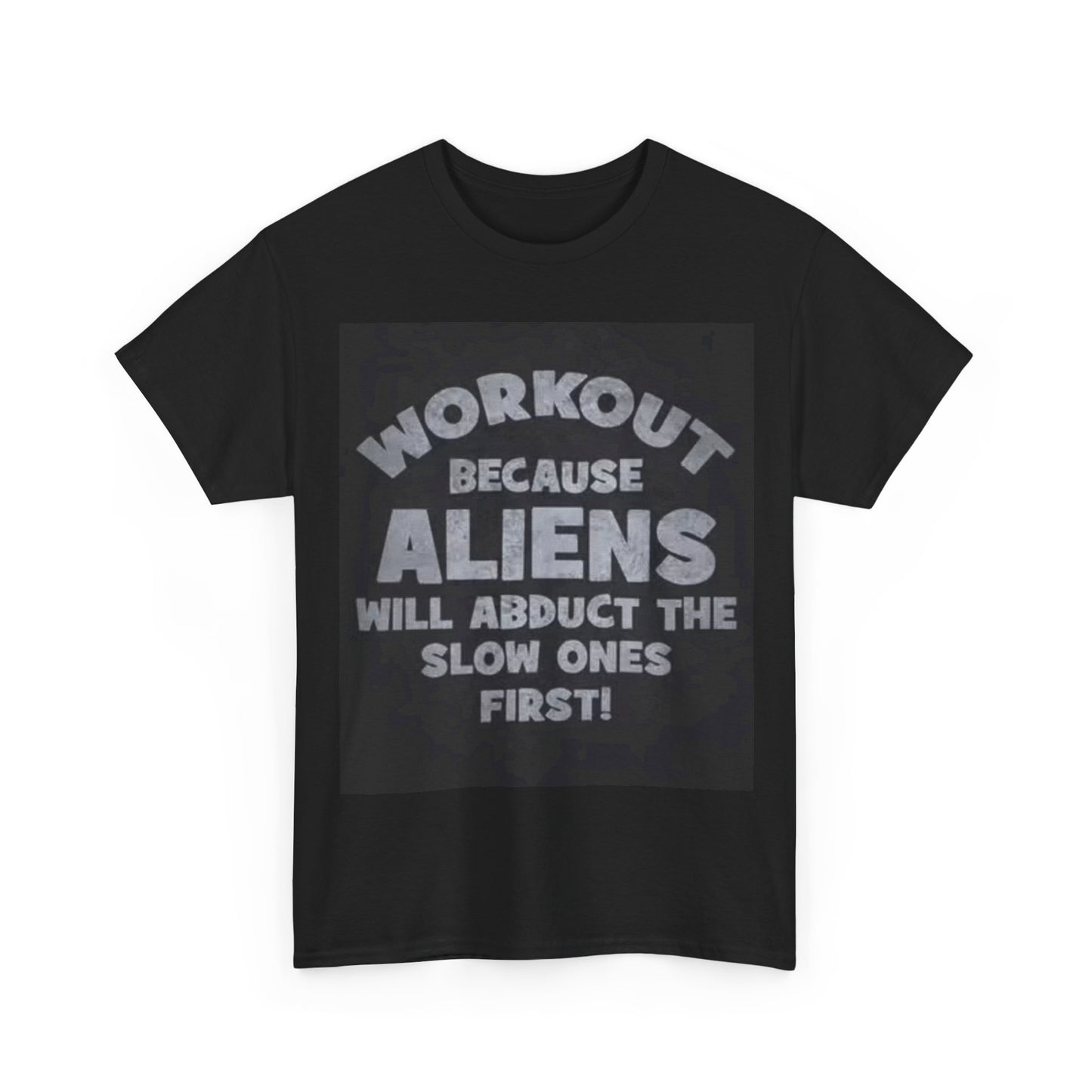 Alien Funny Work Out Gear Gym Shirt Gift Lifting Unisex Heavy Cotton Tee