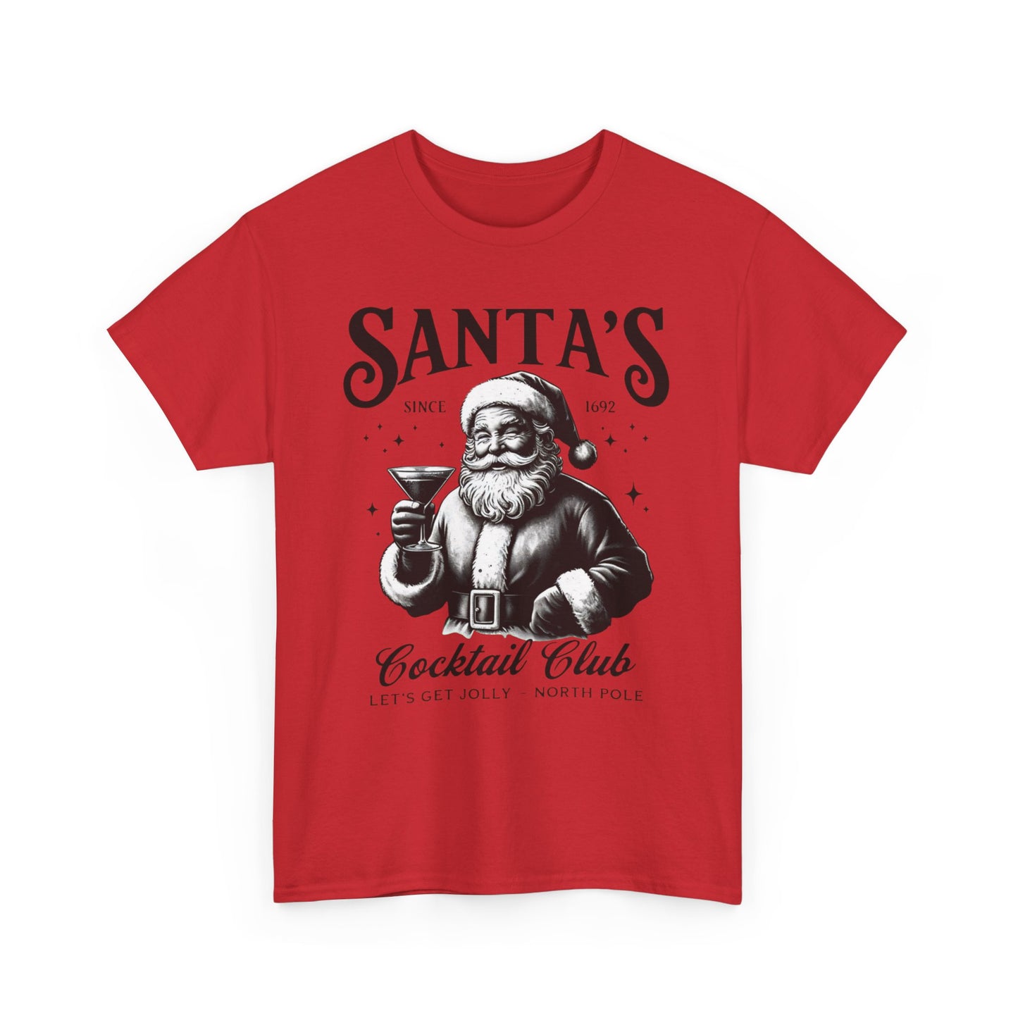 Santa's Cocktail Club Graphic T Shirt NEW Adult Tee