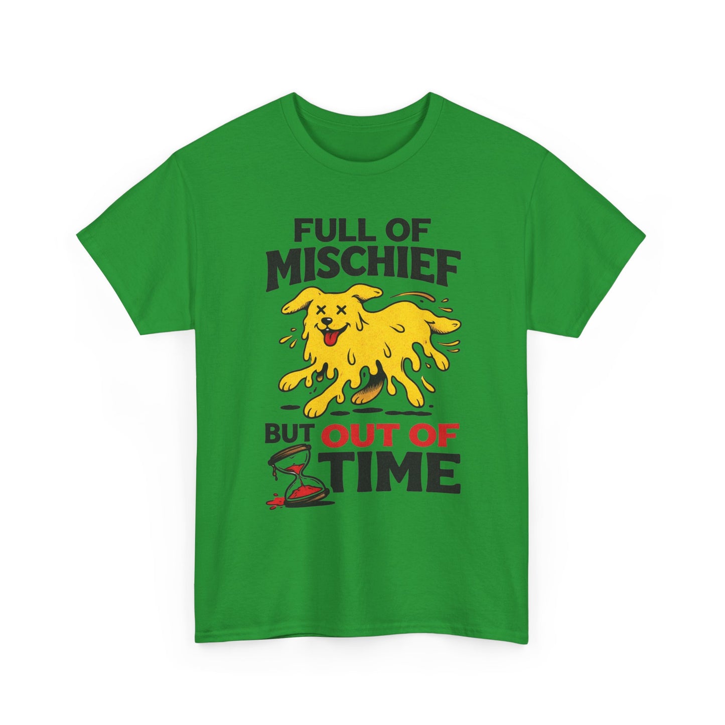 Full Of Mischief Funny Dog Graphic T Shirt Men's Heavy Cotton Tee