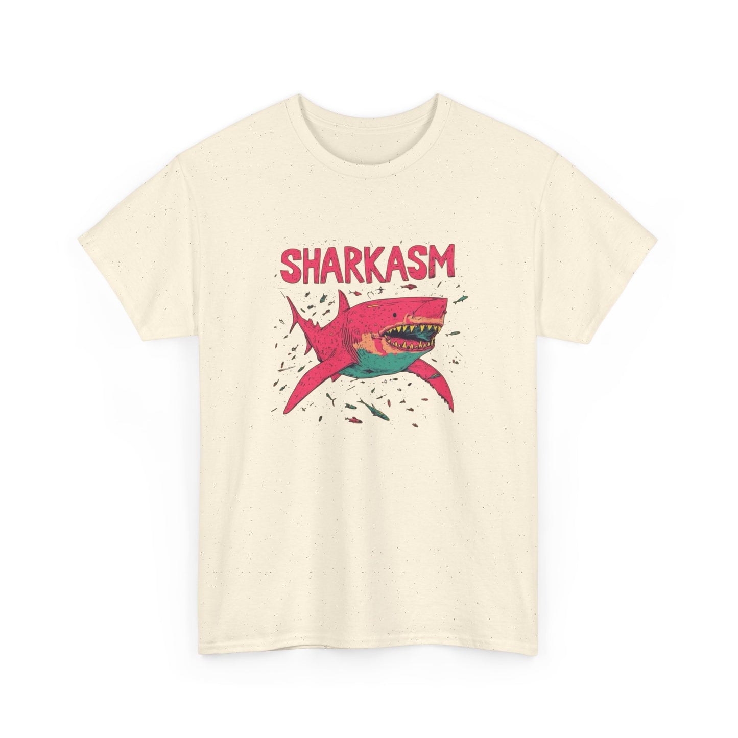 Sharkasm Funny Shark Week Graphic T Shirt NEW ADULT Unisex Heavy Cotton Tee