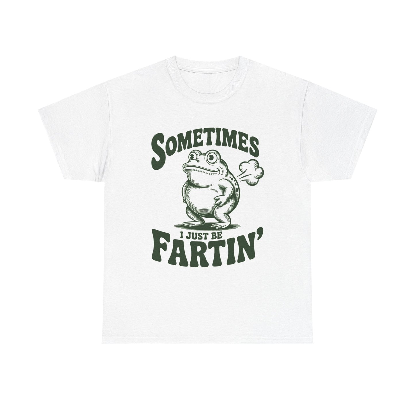 Frog Farting Funny Graphic T Shirt Men's Heavy Cotton Tee