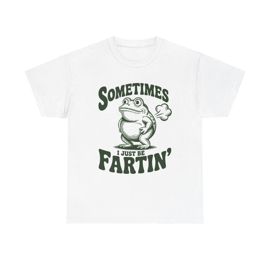 Frog Farting Funny Graphic T Shirt Men's Heavy Cotton Tee