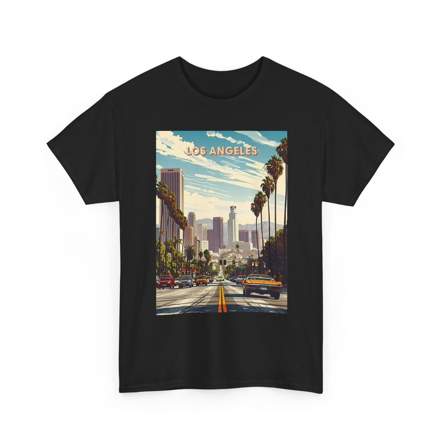 Los Angeles California Graphic T Shirt Retro 70s Unisex Heavy Cotton Tee