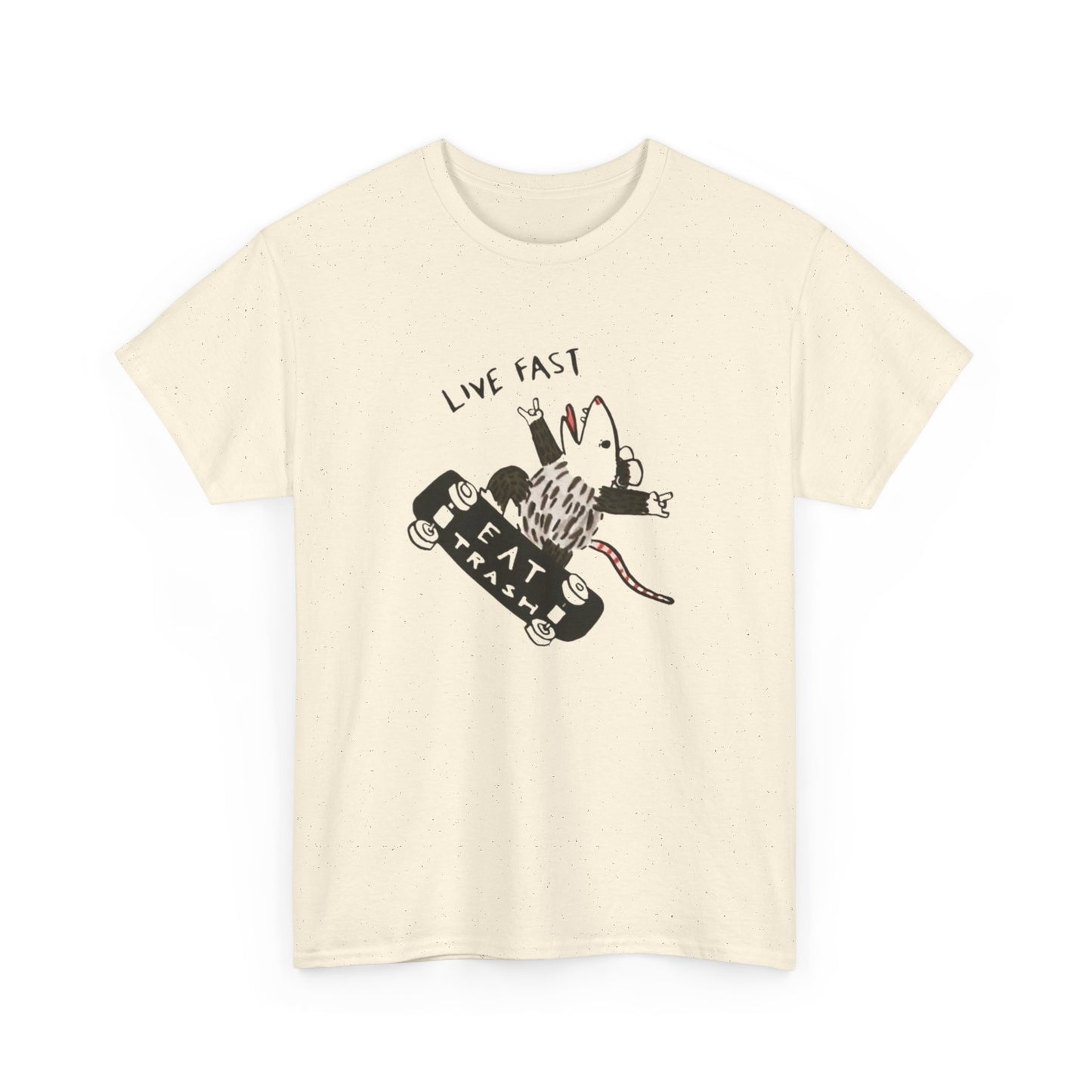 Live Fast Eat Trash Graphic T Shirt Unisex Heavy Cotton Tee